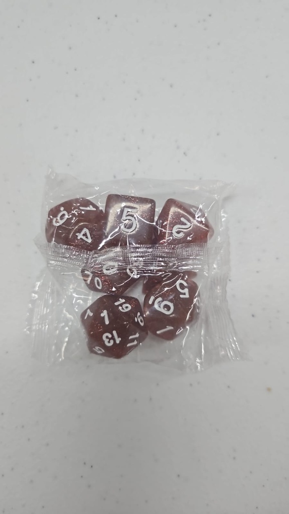 Dados Bolsa 7 Unidades (Rojo)