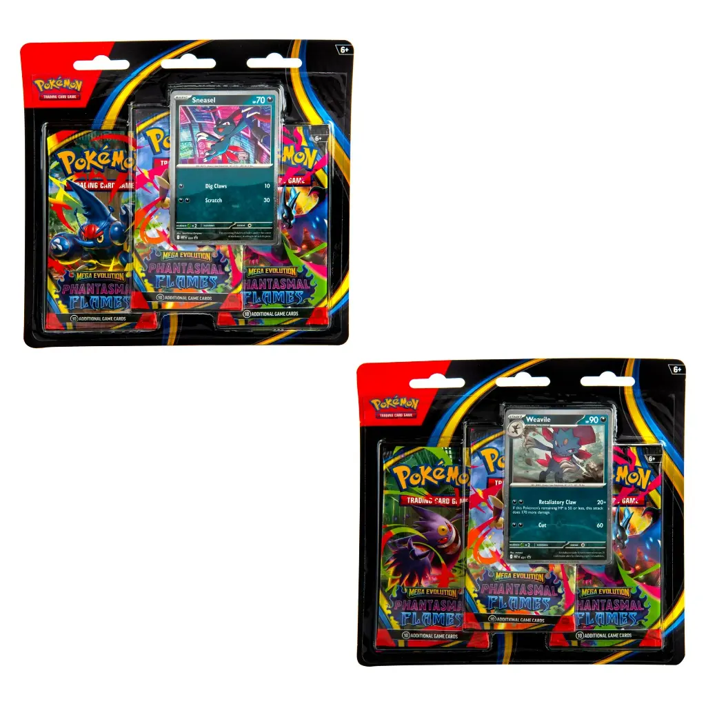 Pokémon TCG: Mega Evolution 2 - "Phantasmal Flames" 3-Booster Blister. - ENGLISH
